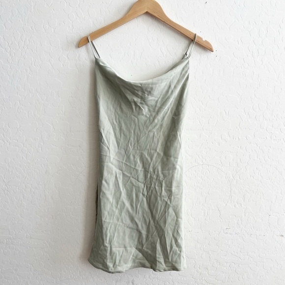 Urban Outfitters Cowl Neck Mini Sage Green Dress - Picture 4 of 10